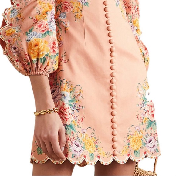 Zimmerman Zinnia Scallop Mini Dress - Picture 3 of 10